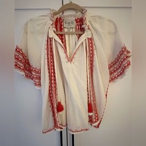 BRAND NEW Sea NY Embroidered Blouse - Size S